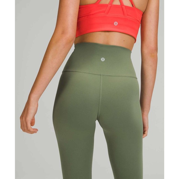 NWT Lululemon Women's Wunder Train High-Rise Tight 25" Green Twill Size 18 - Picture 4 of 9